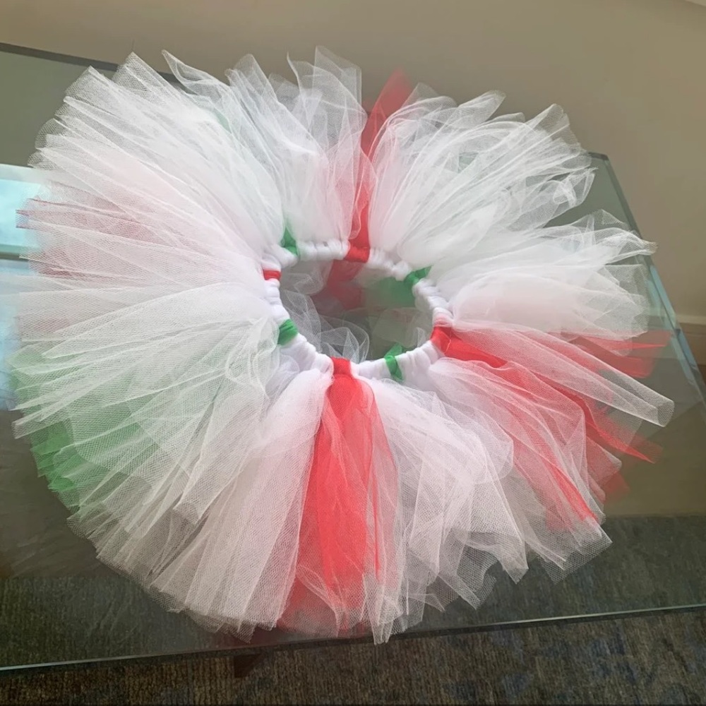 Baby Girl Christmas Holiday Tutu Tulle Red Green